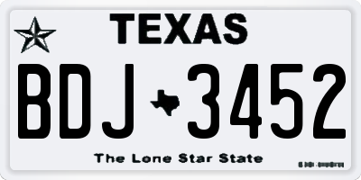 TX license plate BDJ3452