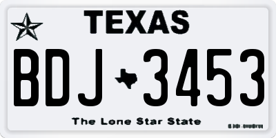 TX license plate BDJ3453