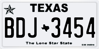 TX license plate BDJ3454