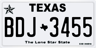 TX license plate BDJ3455