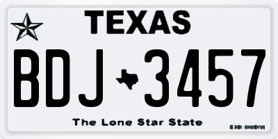 TX license plate BDJ3457