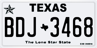TX license plate BDJ3468