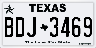 TX license plate BDJ3469