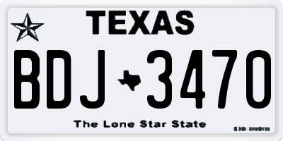 TX license plate BDJ3470