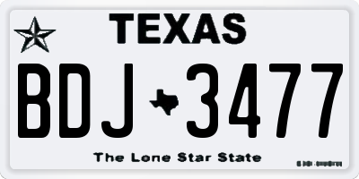 TX license plate BDJ3477