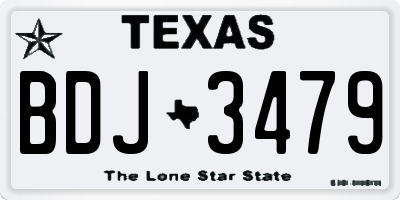 TX license plate BDJ3479