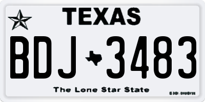 TX license plate BDJ3483