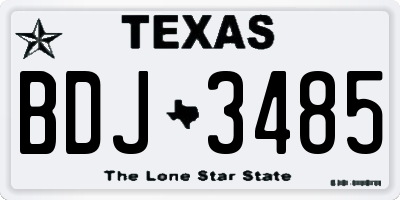TX license plate BDJ3485
