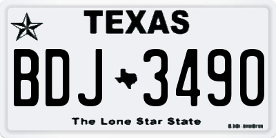 TX license plate BDJ3490