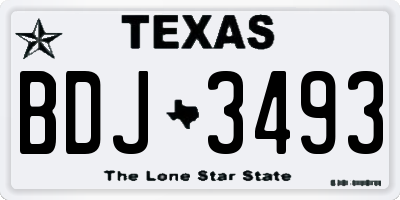 TX license plate BDJ3493