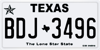TX license plate BDJ3496