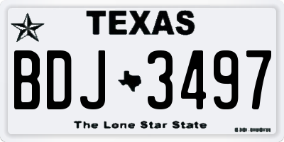 TX license plate BDJ3497