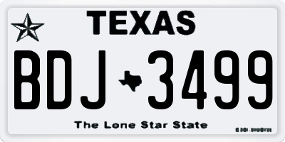 TX license plate BDJ3499