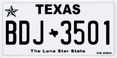 TX license plate BDJ3501