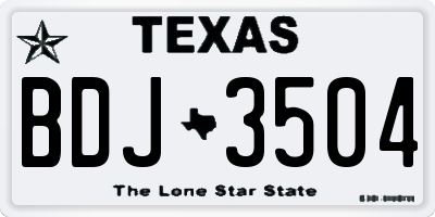 TX license plate BDJ3504