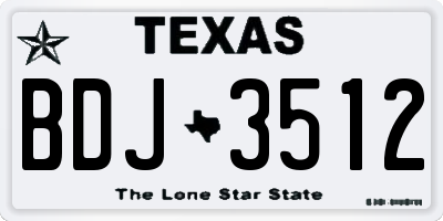 TX license plate BDJ3512