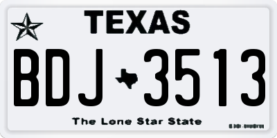TX license plate BDJ3513