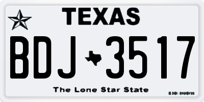 TX license plate BDJ3517