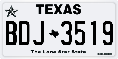 TX license plate BDJ3519