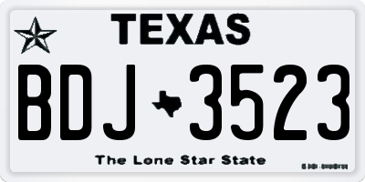 TX license plate BDJ3523