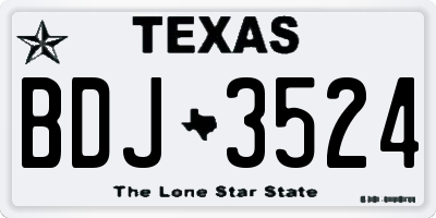 TX license plate BDJ3524