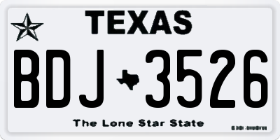 TX license plate BDJ3526