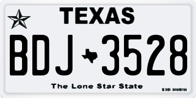 TX license plate BDJ3528