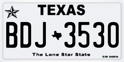 TX license plate BDJ3530
