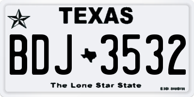 TX license plate BDJ3532