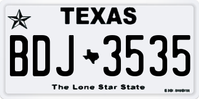 TX license plate BDJ3535