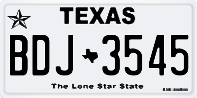 TX license plate BDJ3545