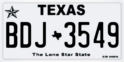 TX license plate BDJ3549