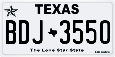 TX license plate BDJ3550