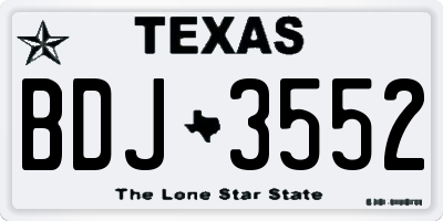 TX license plate BDJ3552