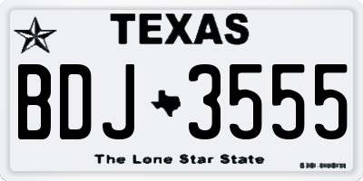TX license plate BDJ3555