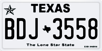 TX license plate BDJ3558
