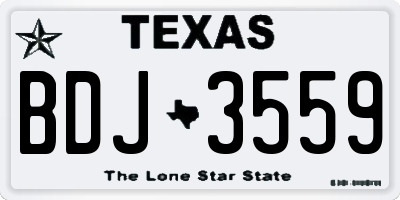 TX license plate BDJ3559