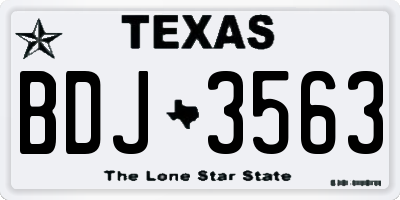 TX license plate BDJ3563
