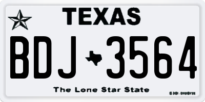 TX license plate BDJ3564