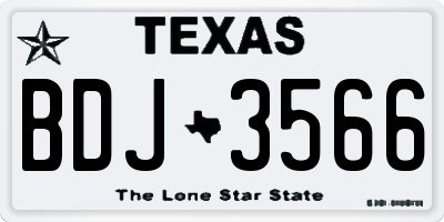 TX license plate BDJ3566