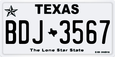 TX license plate BDJ3567
