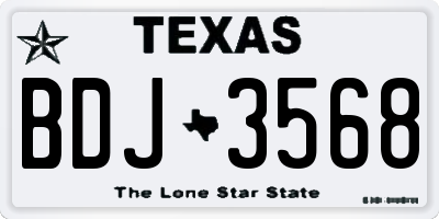 TX license plate BDJ3568