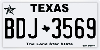 TX license plate BDJ3569