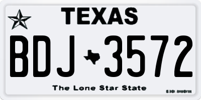 TX license plate BDJ3572