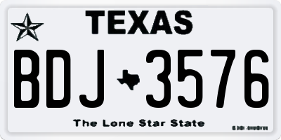 TX license plate BDJ3576