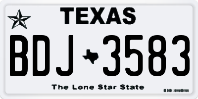 TX license plate BDJ3583