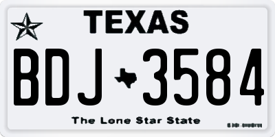 TX license plate BDJ3584