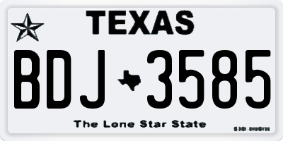 TX license plate BDJ3585