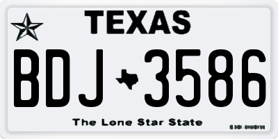 TX license plate BDJ3586