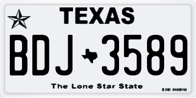 TX license plate BDJ3589